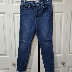 Good American Good Legs High Waist Jeans Womens 15/33  Stretch Medium Blue Wash